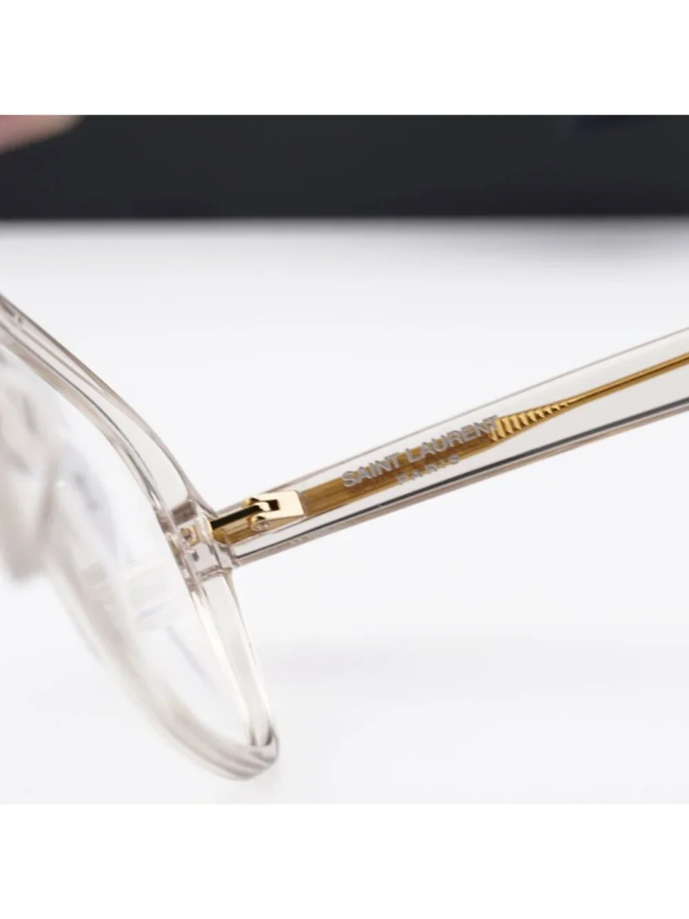 Saint Laurent SL545 OPT 003 Eyeglasses Shiny Beige 58mm Square Frame